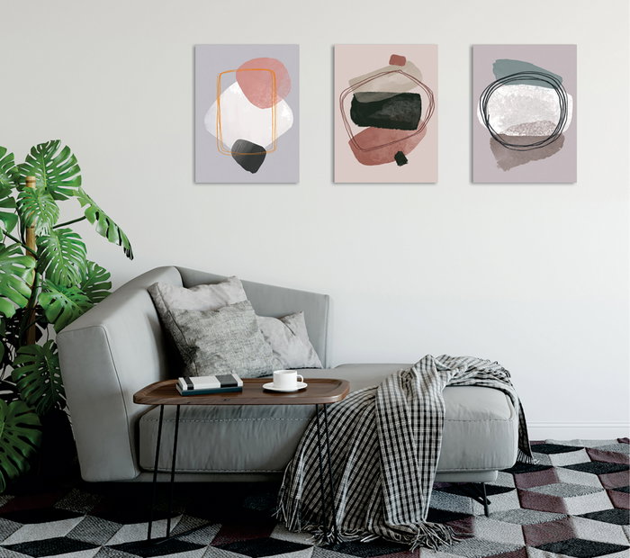 Wallity UDC02 Cuadro decorativo sobre lienzo Multicolor (3 Piezas)